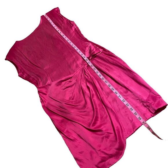 Pink Brushed Silk wrap effect sleeveless dress - Mary Jo Bruno Size 8 - Picture 13 of 15